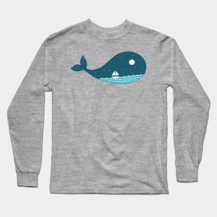 Whale Landscape Long Sleeve T-Shirt